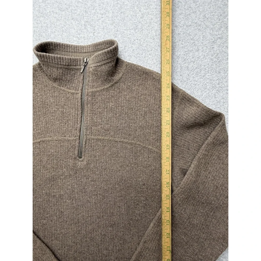 Patagonia Sweater Womens Medium Brown Wool Blend 1/4 Zip Mock Neck Pullover USA